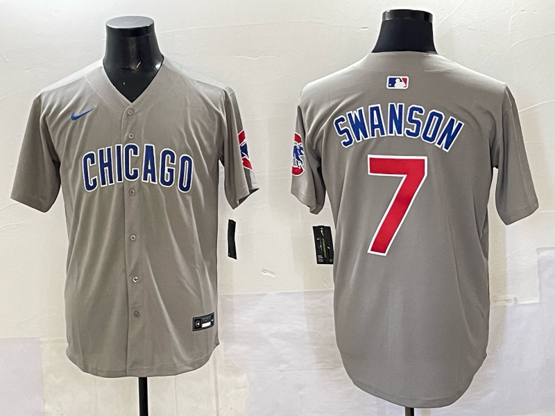 Men Chicago Cubs #7 Swanson grey Nike MLB 2025 jersey 001